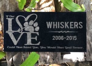 If Our LOVE Could Have Save You | Personalized Pet Memorial Stone Pet Paw Love Heart Custom Name