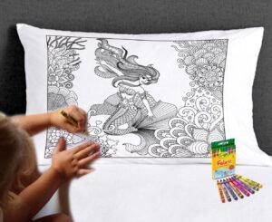 Coloring Pillowcase Mermaid Bedding Child Better then Adult Coloring Book Color in your Own Birthday Christmas Gift for Kids Sleepover Party
