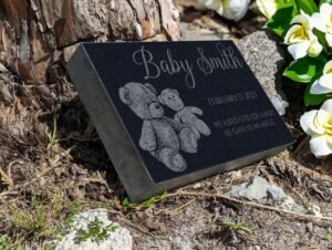 Granite Baby Headstone: Stillborn Pregnancy Loss Keepsake | Baby Footprints Memorial | Sympathy Gifts For Mom | In the Arms of Jesus