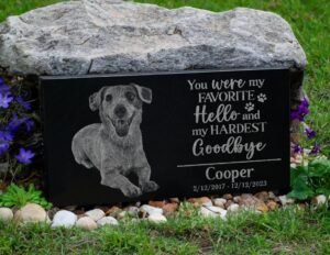 You Left Paw Prints On Our Hearts Personalized Dog Puppy Portrait Memorial Gift | Loss of Pet | Cat Kitten Remembrance Tribute