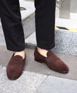 Alternative view of Brown Suede Penny Loafers for Men