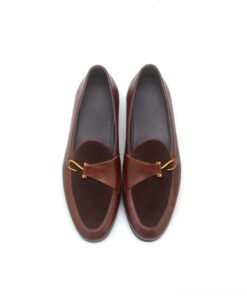 Alternative view of Brown Leather & Suede Bit Loafers for Men
