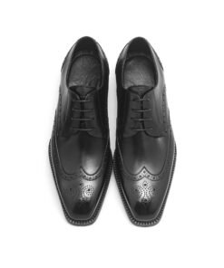 Alternative view of Black Leather Oxford Wingtip Brogue Shoes for Men